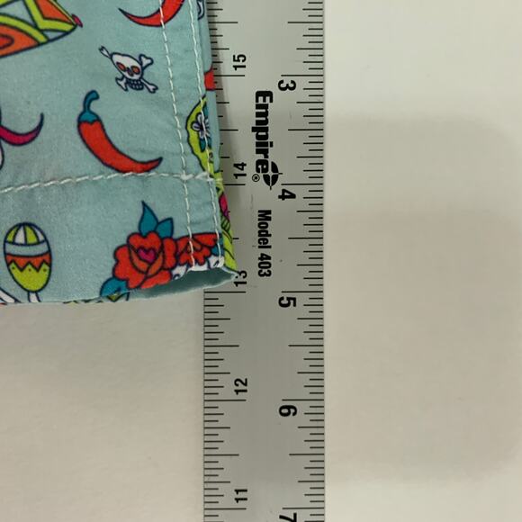 Amiani L Blue Colorful Sugar Skull Pepper Sombrero Guitar Swim Trunk Shorts - Picture 7 of 9